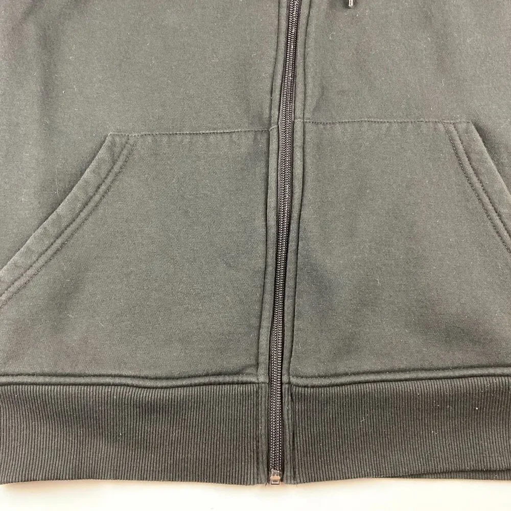 True Religion Mens Medium Black Full Zip Hoodie Buddha Graphic Fleece